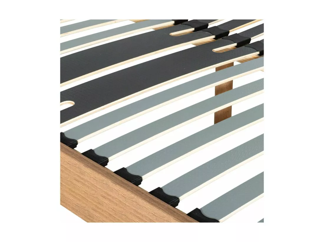 Sommier déco en Kit + pieds 160x200 - Decokit 36 lattes bois - Chêne moyen - H. 13 cm