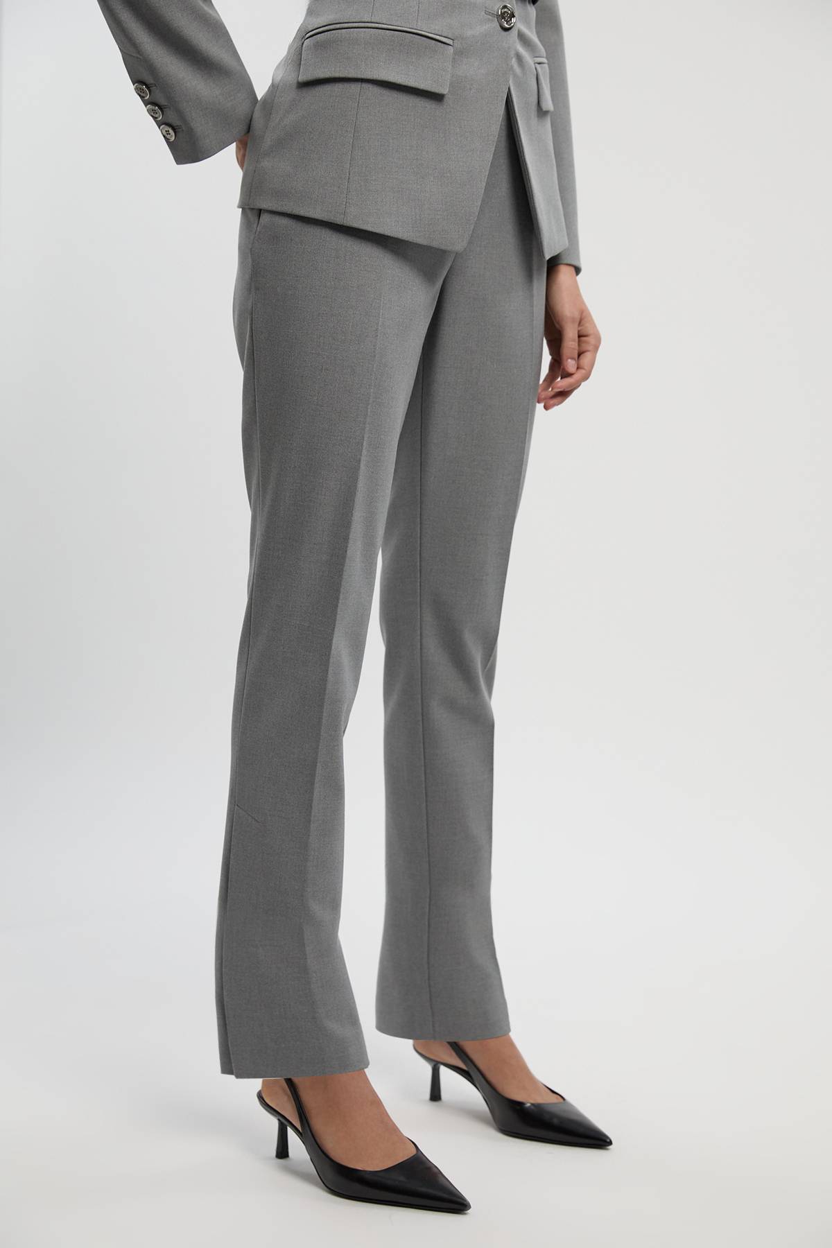 KarenMillen Pantalon Petite Tailleur Chiné Coupe Ajustée