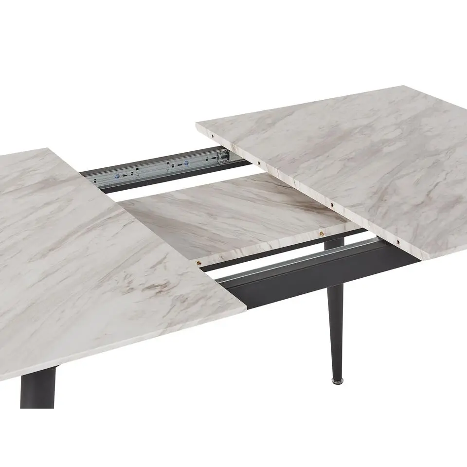 EFTALIA - Uitschuifbare eettafel - Wit - 80 x 120/150 cm - MDF