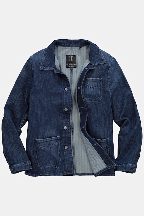 Overshirt, Denim, Jeans-Sakko, Reverskragen, Brusttasche