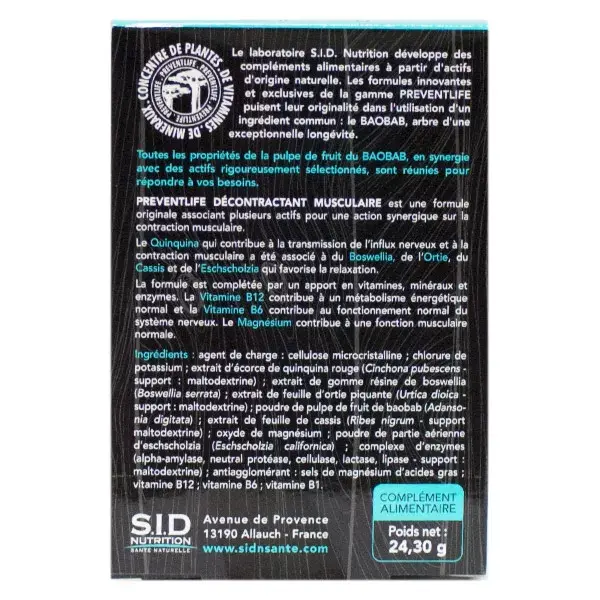 SID Nutrition Prevent Life Relaxante Muscular 30 comprimidos