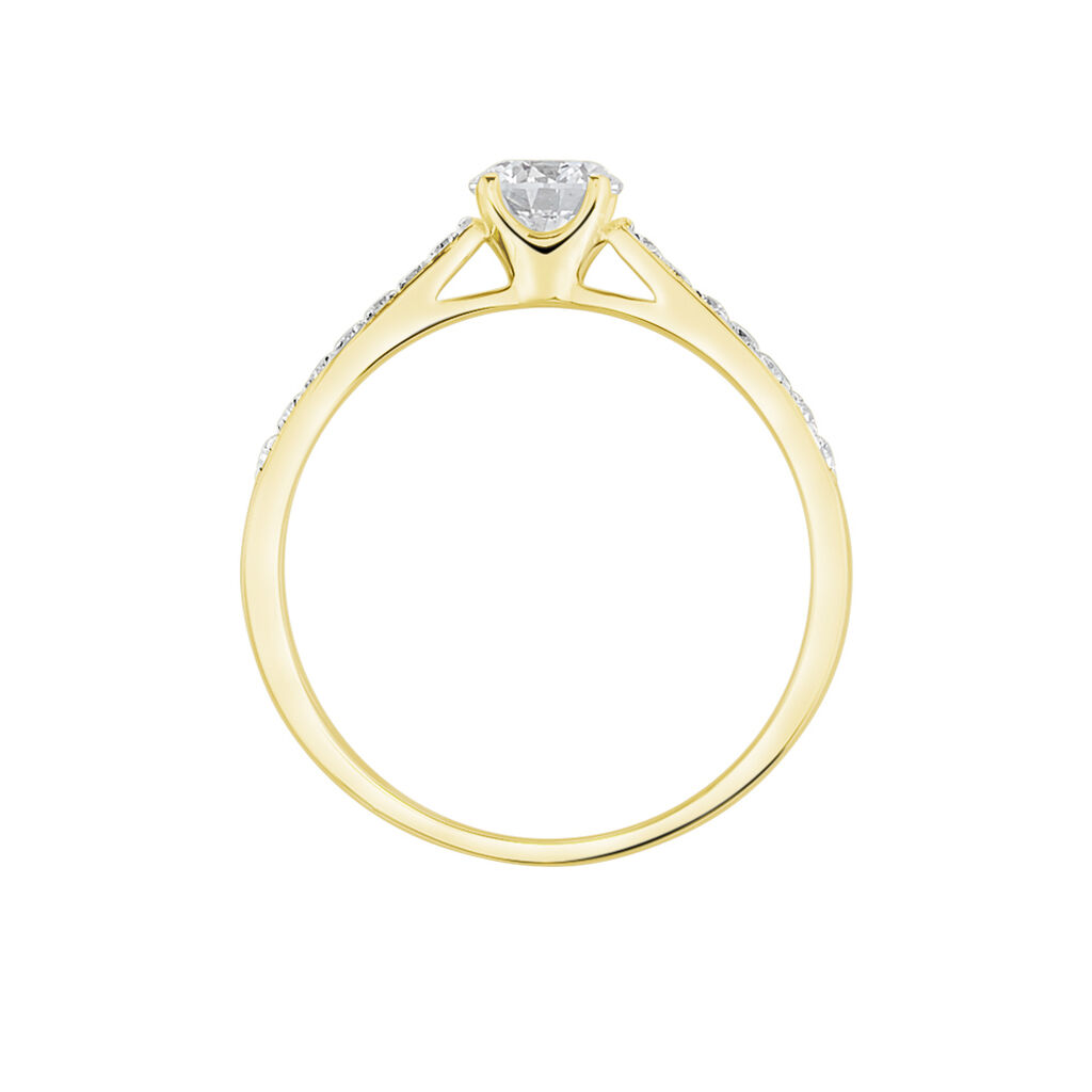 Bague Solitaire Hemera Or Jaune Diamant Synthetique