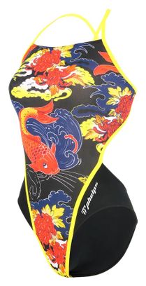Maillot de Bain 1-Pièce Femme Michael Phelps Koï Open Back Noir