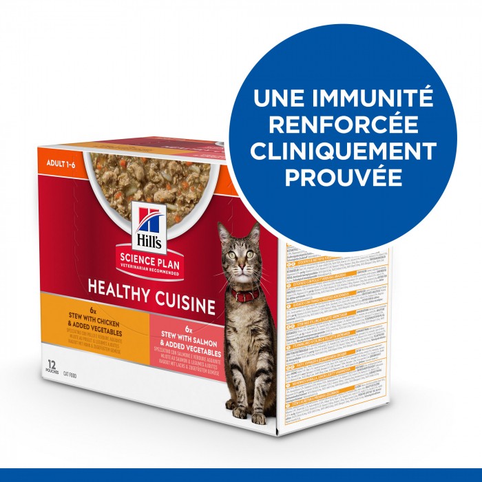 Hill's Science Plan Healthy Cuisine Adult en Mijotés Au Poulet & au Saumon - Pâtée pour chat
