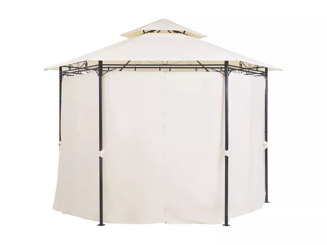 Tonnelle de jardin PORTEL Métal 350 cm 350 cm Beige