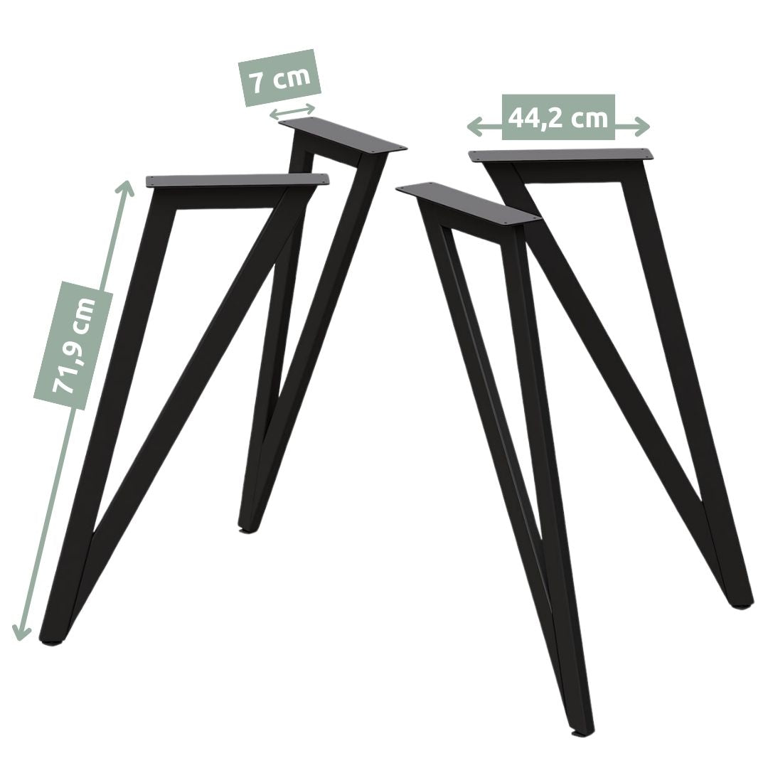 holz4home® Dreieck Tischgestell Metall schwarz – Set aus 4 Füßen