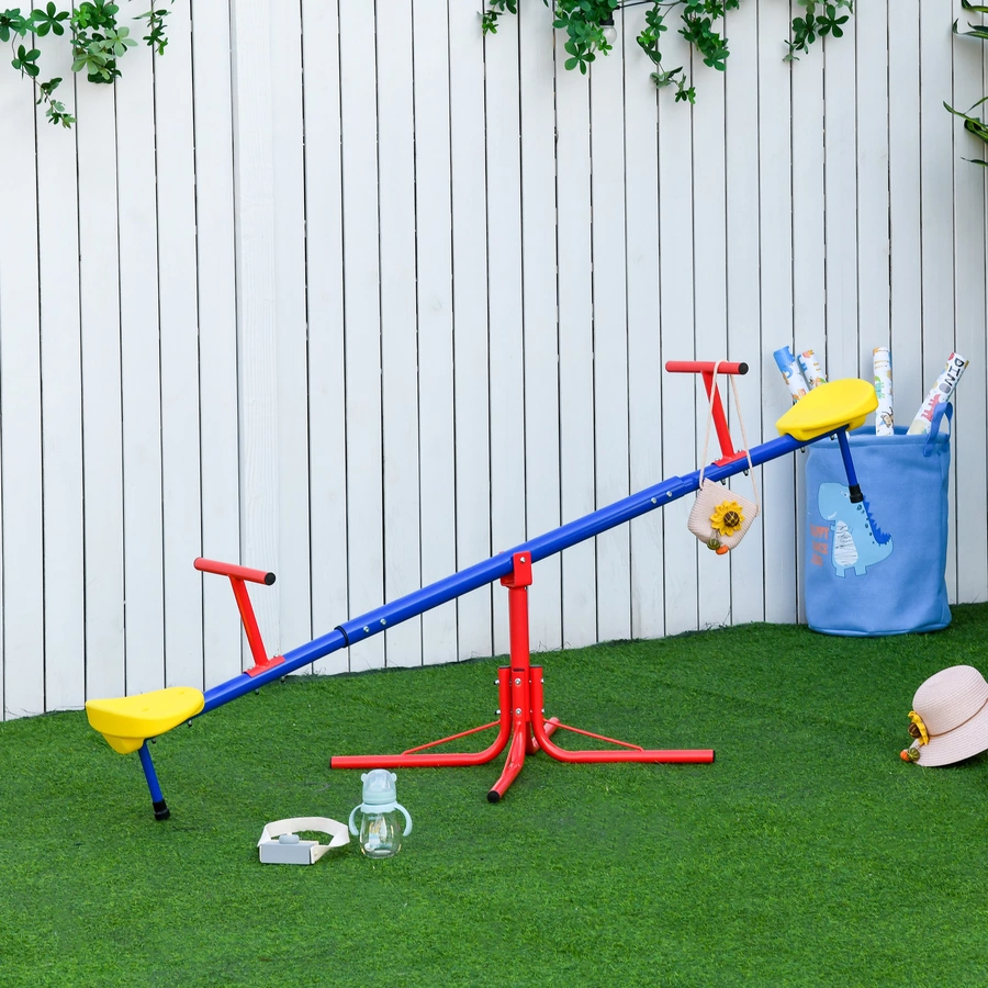 Outsunny Kinderwippe mit 360° Drehfunktion bunt