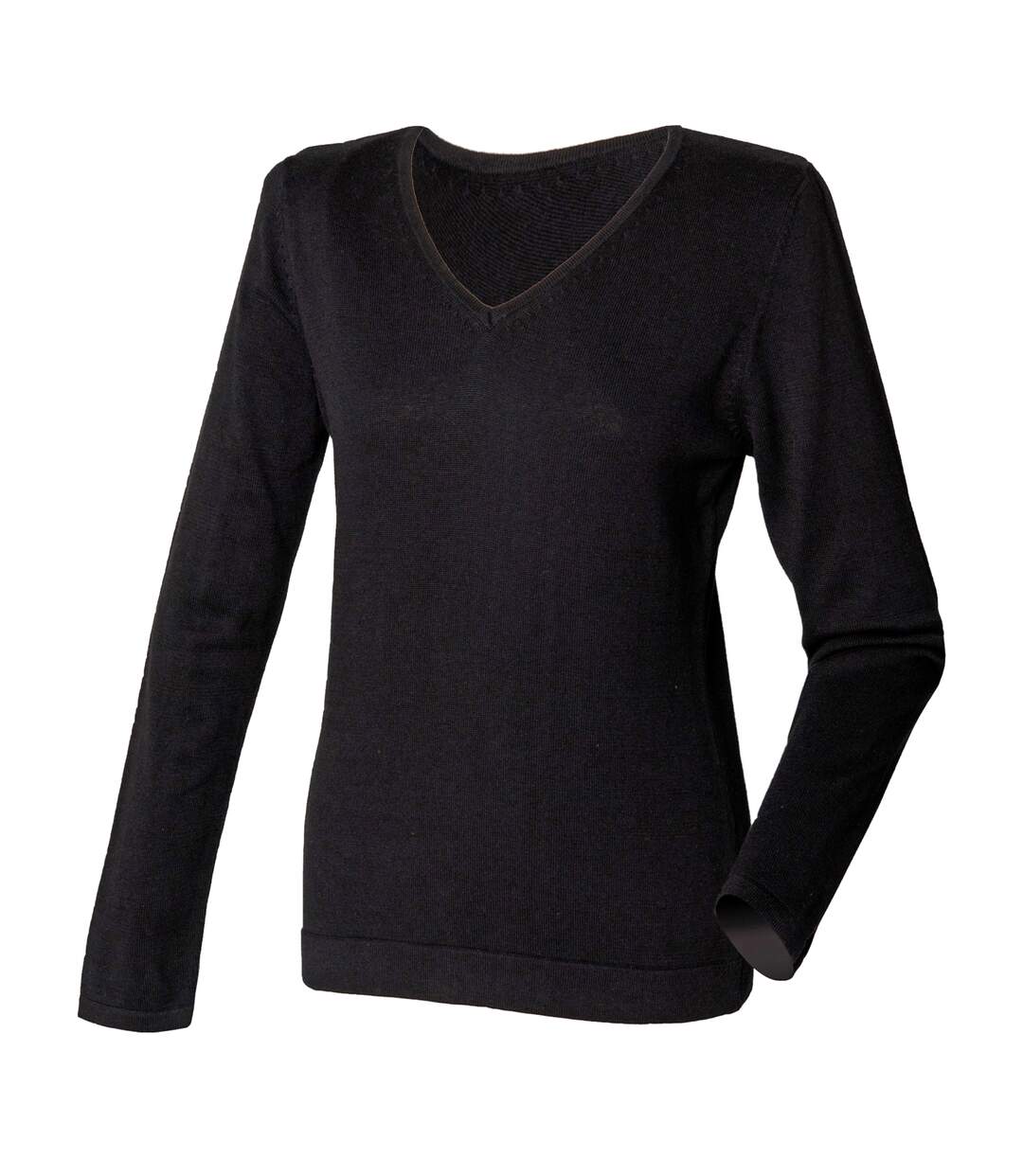 Henbury - Pull à col en V - Femme (Noir) - UTRW660
