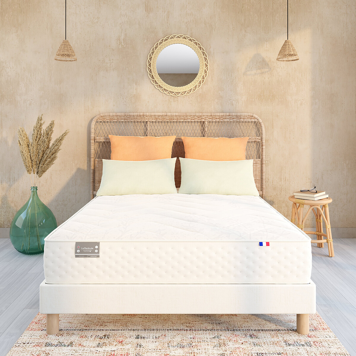 LA REDOUTE INTERIEURS<br>Colchão de molas semiduras 651 + conjunto box spring