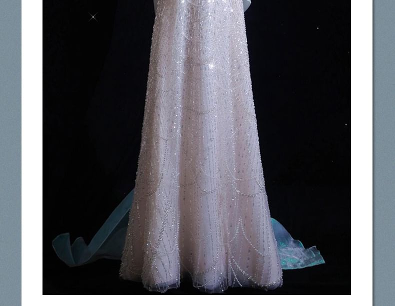 Caprice - A-lijn avondjurk met off-shoulder pailletten en kralen