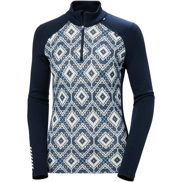 T-shirt thermique HELLY HANSEN W LIFA MERINO MIDWEIGHT GRAPHIC NAVY STAR PIXEL