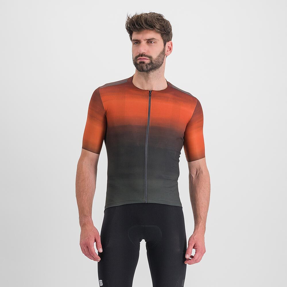 Sportful Flow Supergiara Fietsshirt Korte Mouwen Grijs/Rood Heren