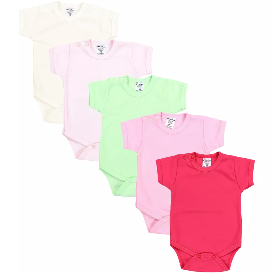 TupTam Mädchen Baby Body Kurzarm 5er Pack rosagrün