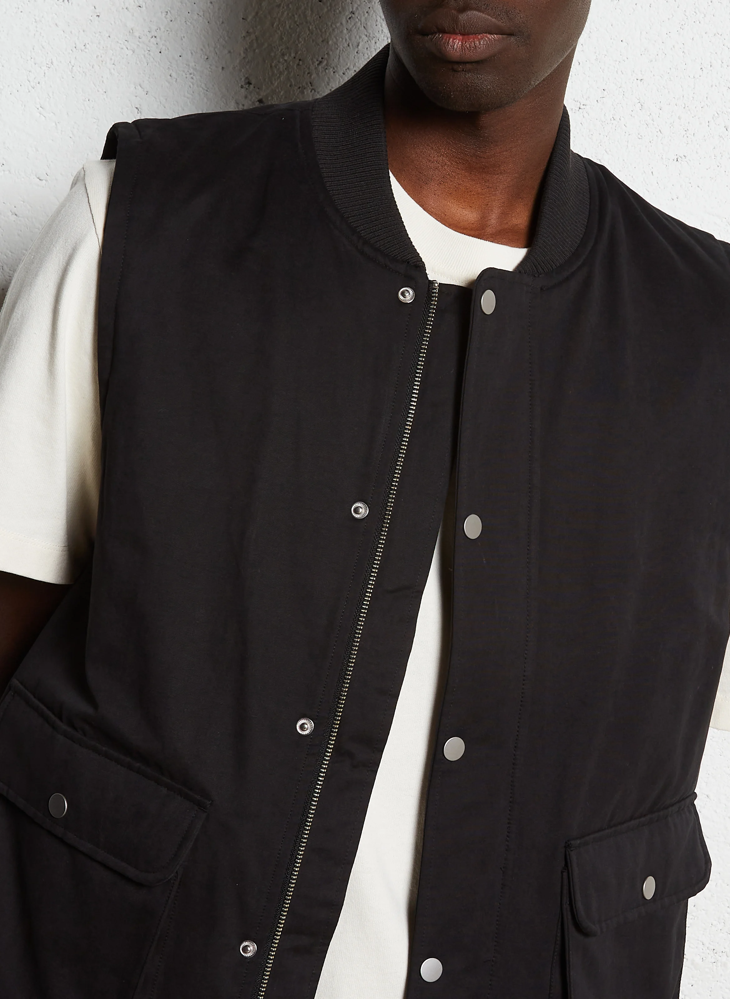 MONTANA - Veste sans manches en coton mélangé | Noir
