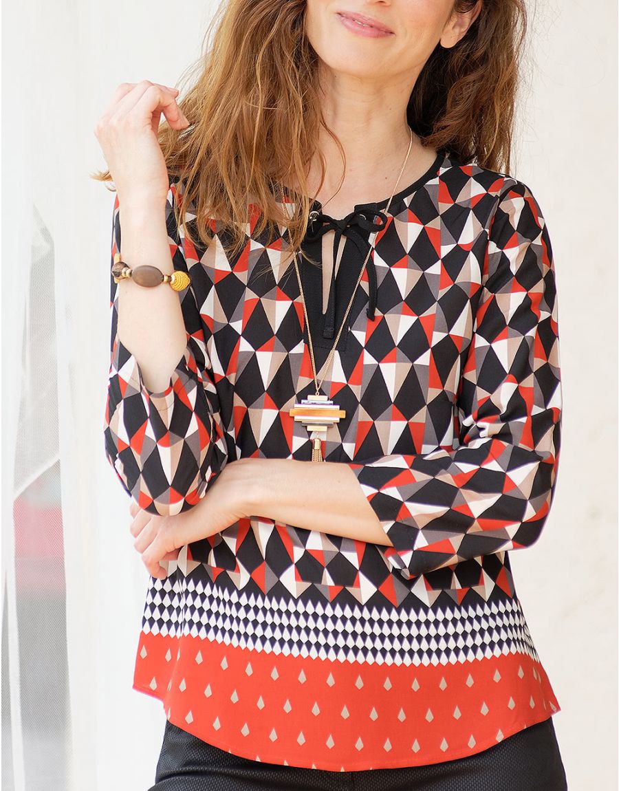 Blouse imprimée rouge