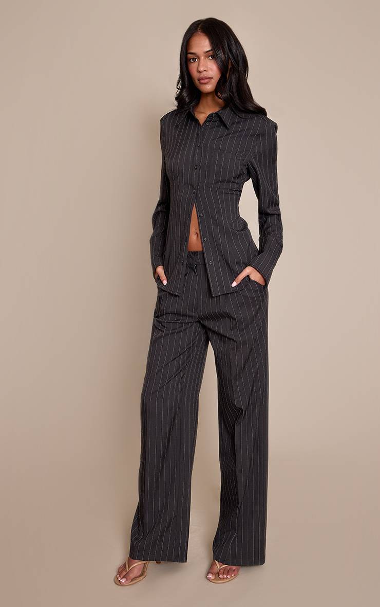 Charbon Pantalon Tailleur À Fines Rayures Coupe Tall