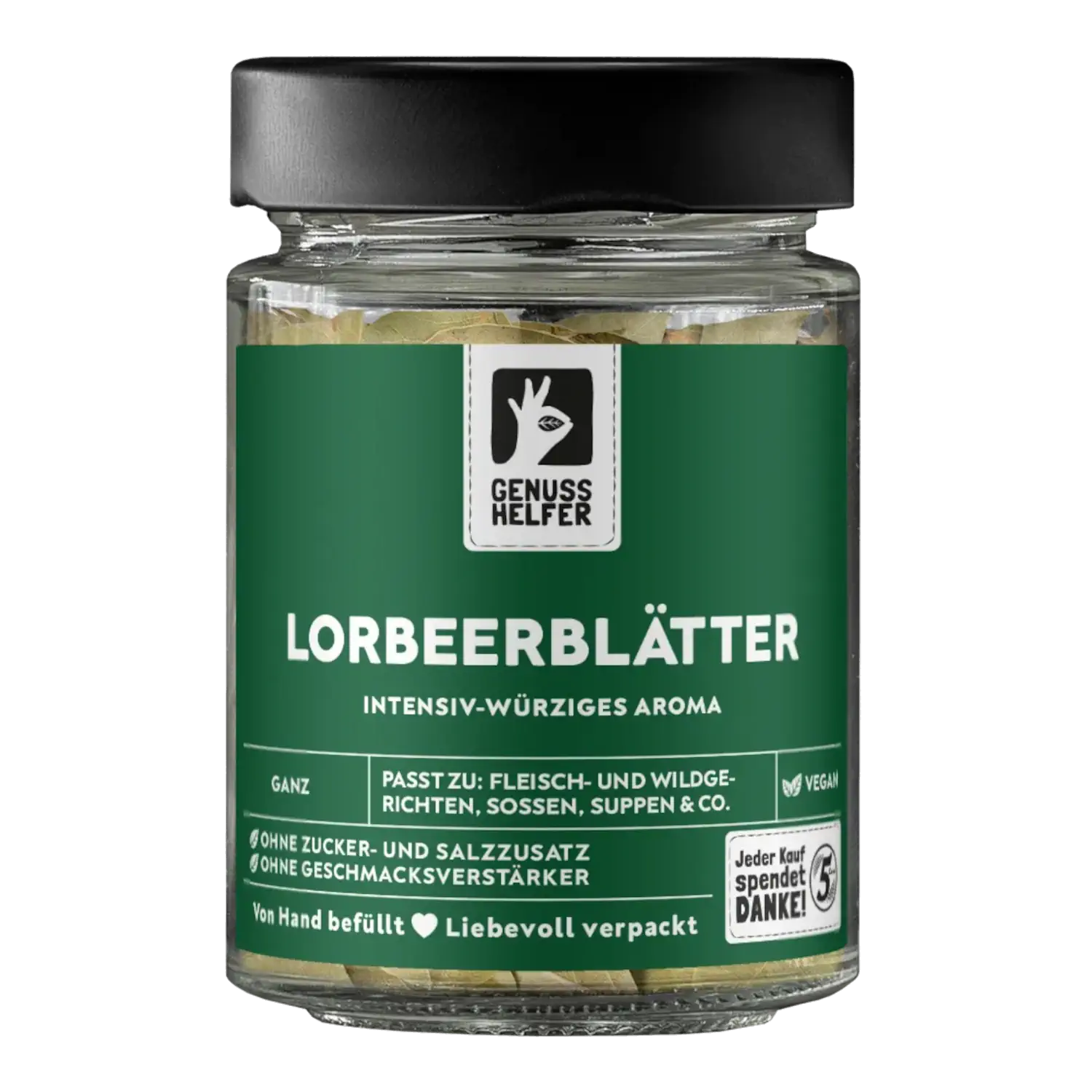 Lorbeerblätter, ganz, im Glas