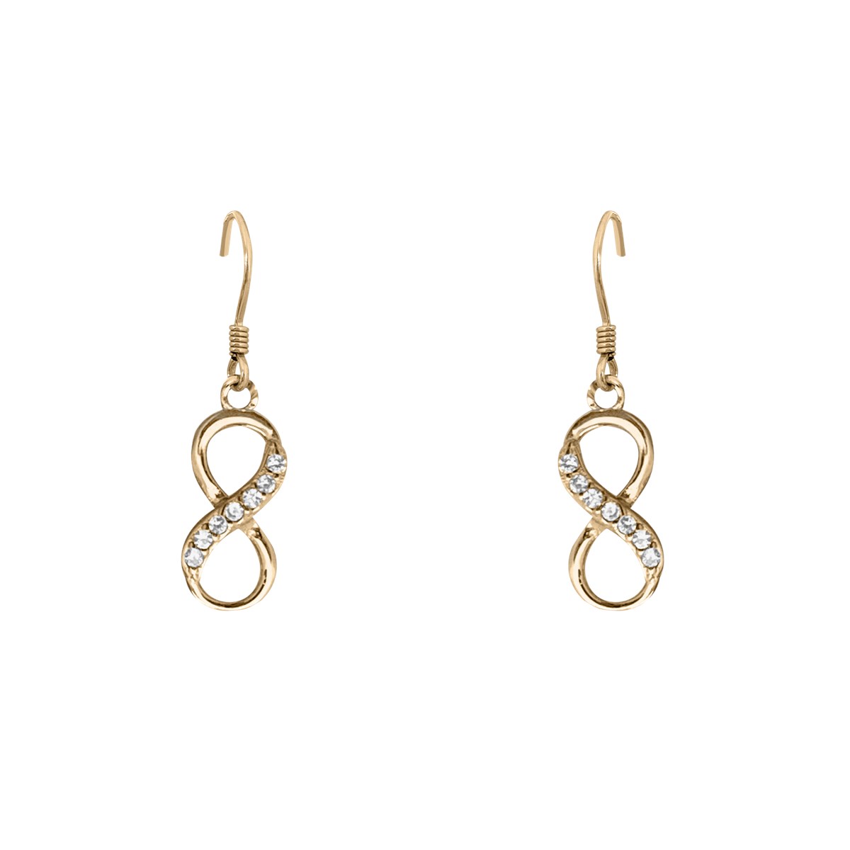 Boucles d'oreilles plaquées or avec oxydes de zirconium