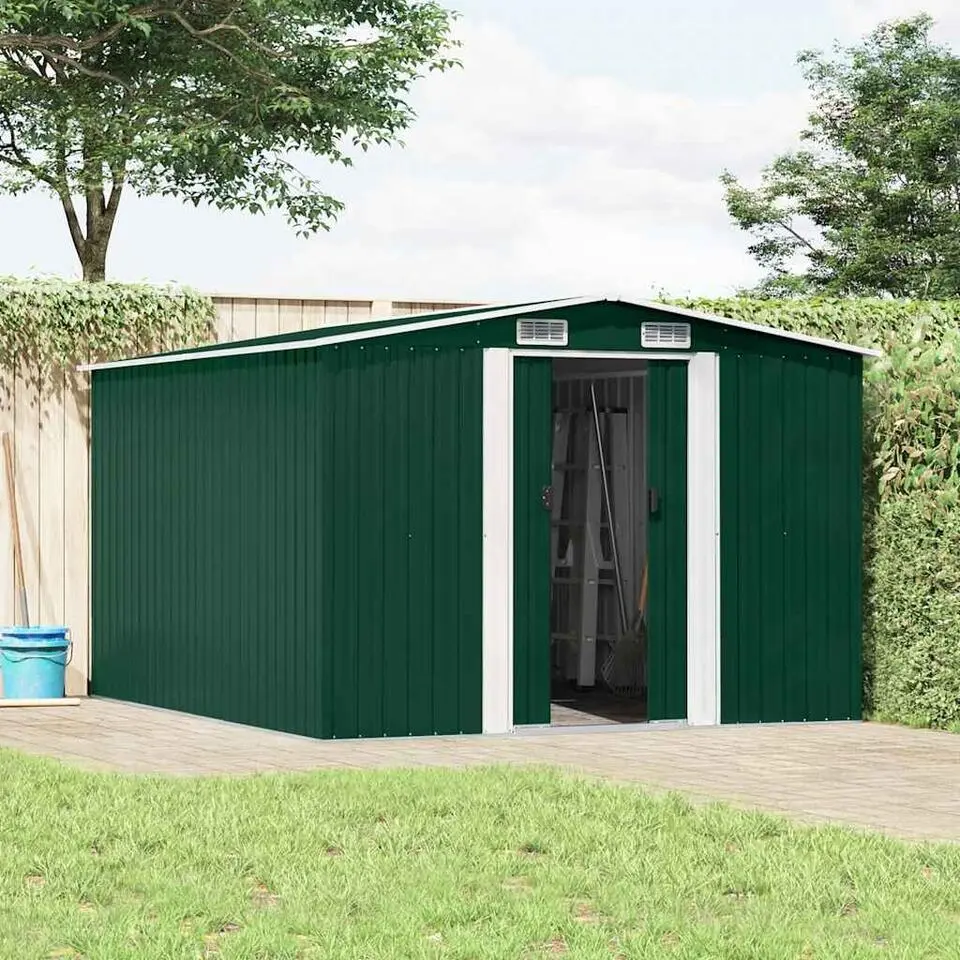 vidaXL - Tuinschuur - Groen - Staal
