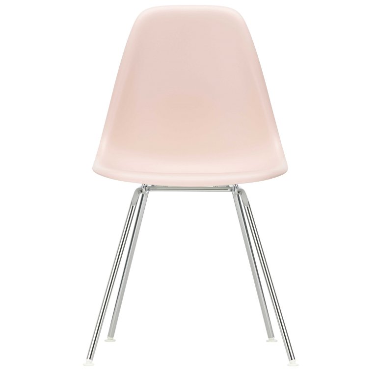Vitra Eames DSX stoel verchroomd onderstel, Pale Rose