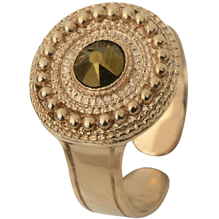Bague Toi et Moi - Métal doré à l’or jaune & cristaux