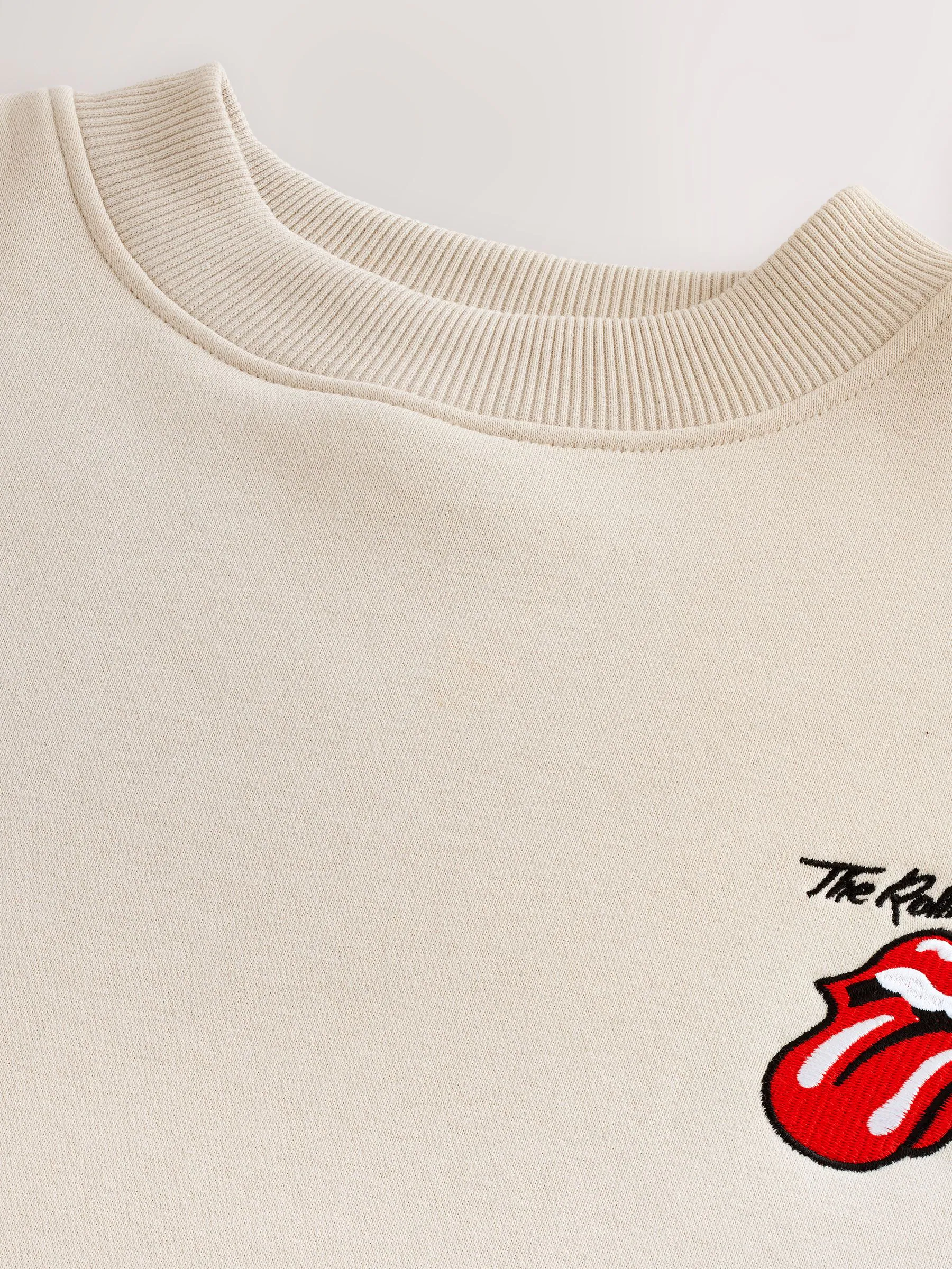 Ecru wit - Rolling Stones Licence Graphic Print Crew Sweatshirt