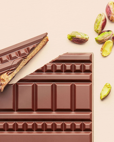 Tablette Fourrée Praliné Pistache Chocolat Noir 75% | Le Chocolat Alain Ducasse 110g