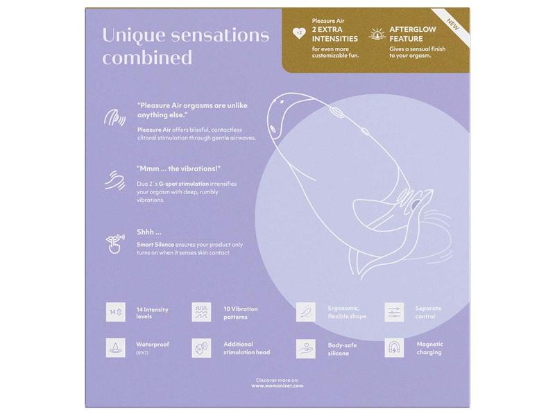 Womanizer Vibrator Womanizer DUO 2 lila Sextoy für die Klitoris- und G-Punkt-Stimulation