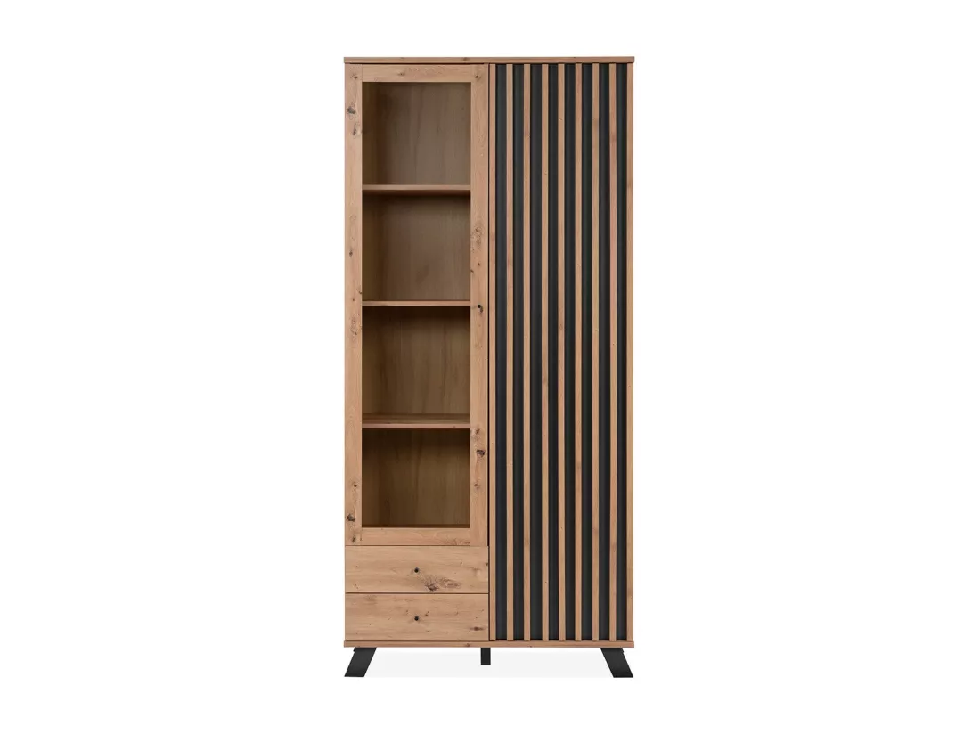 Vaisselier 2 Portes et 2 Tiroirs Décor Chêne L92 cm - LUBLIN