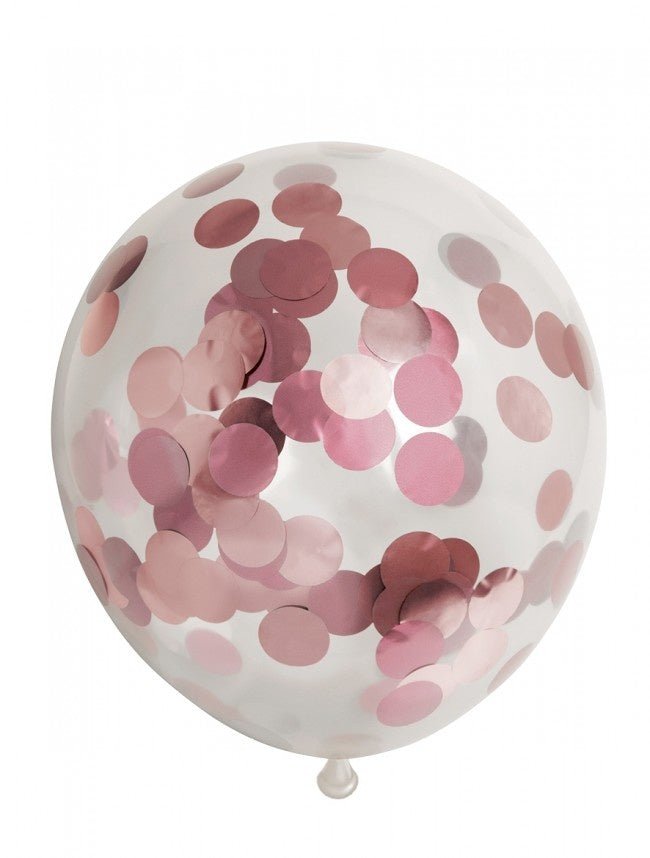 Confetti Ballonnen Rose Goud 30cm 6st