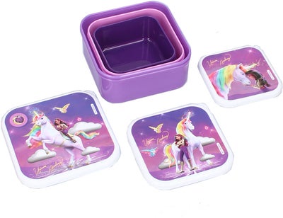 Unicorn Academy 3 in 1 Snackboks Fresh Bites, Lilla