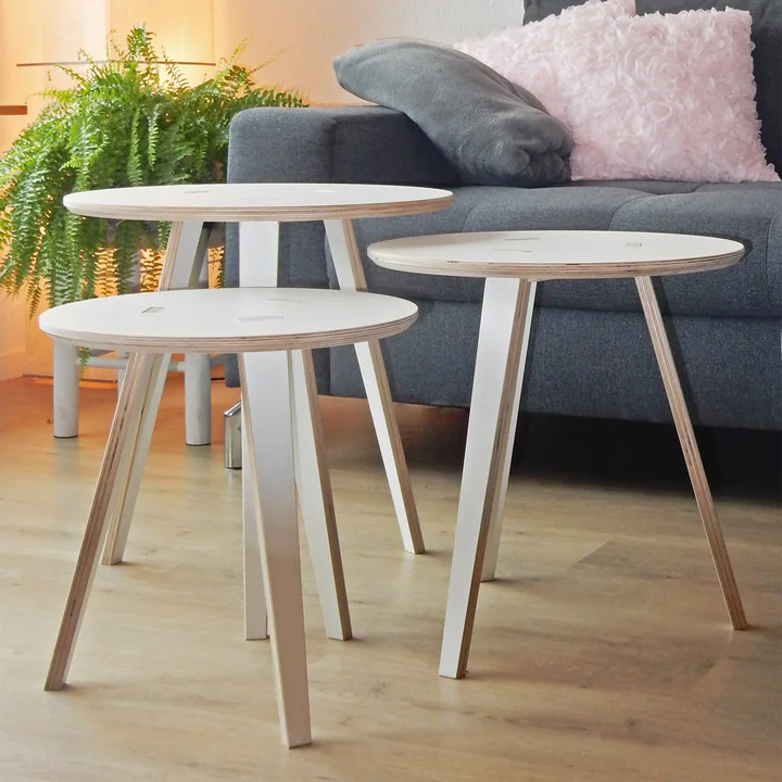 Tojo - rund Beistelltisch, Ø 50 x H 50 cm, weiss