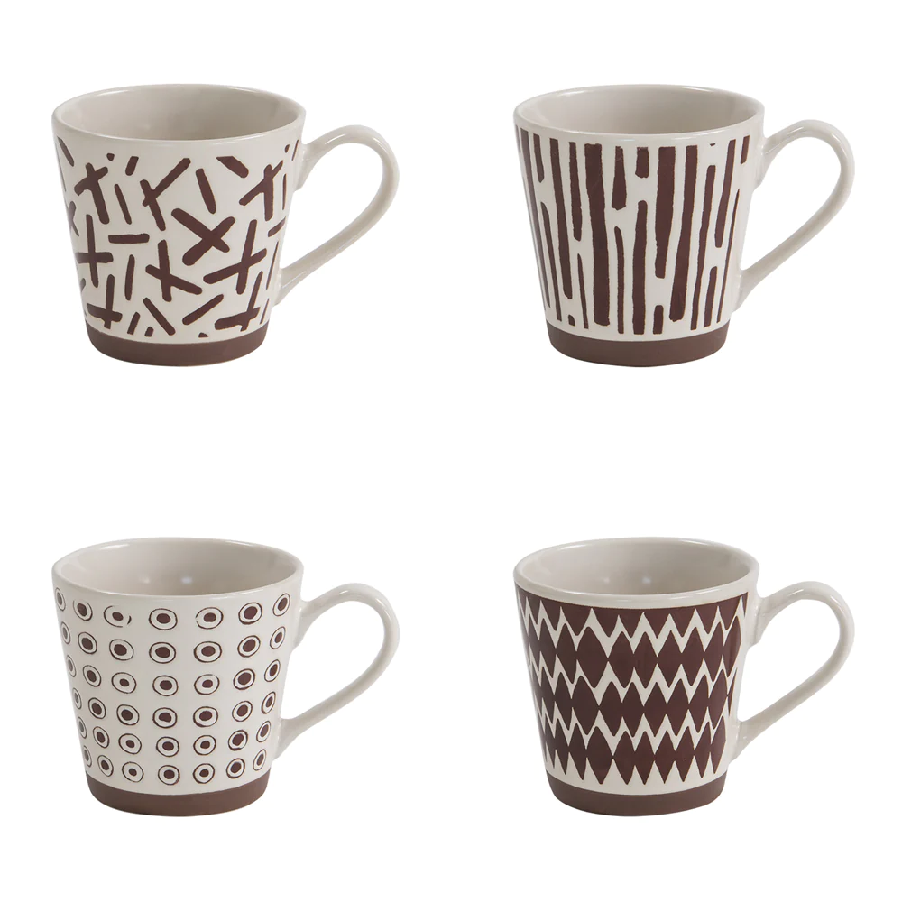 Coffret de 4 tasses 18cl Fidji Terra Table passion