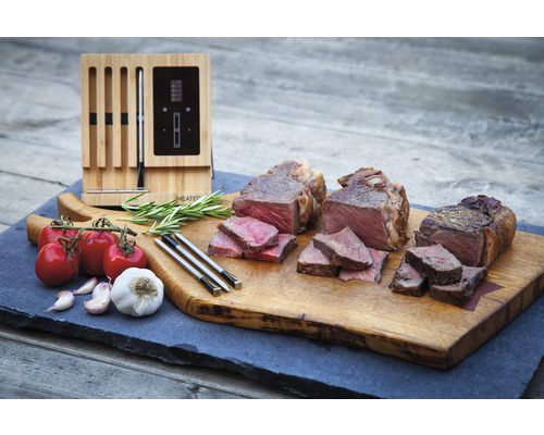 MEATER Block vleesthermometer met 50 m Bluetooth- en wifi-bereik, draadloze slimme vleesthermometer voor oven, grill, keuken en barbecue