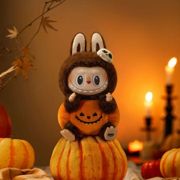 Pop Mart Labubu The Monsters – Happy Halloween Party Series Sitting Pumpkin Vinyl Plush Pendant