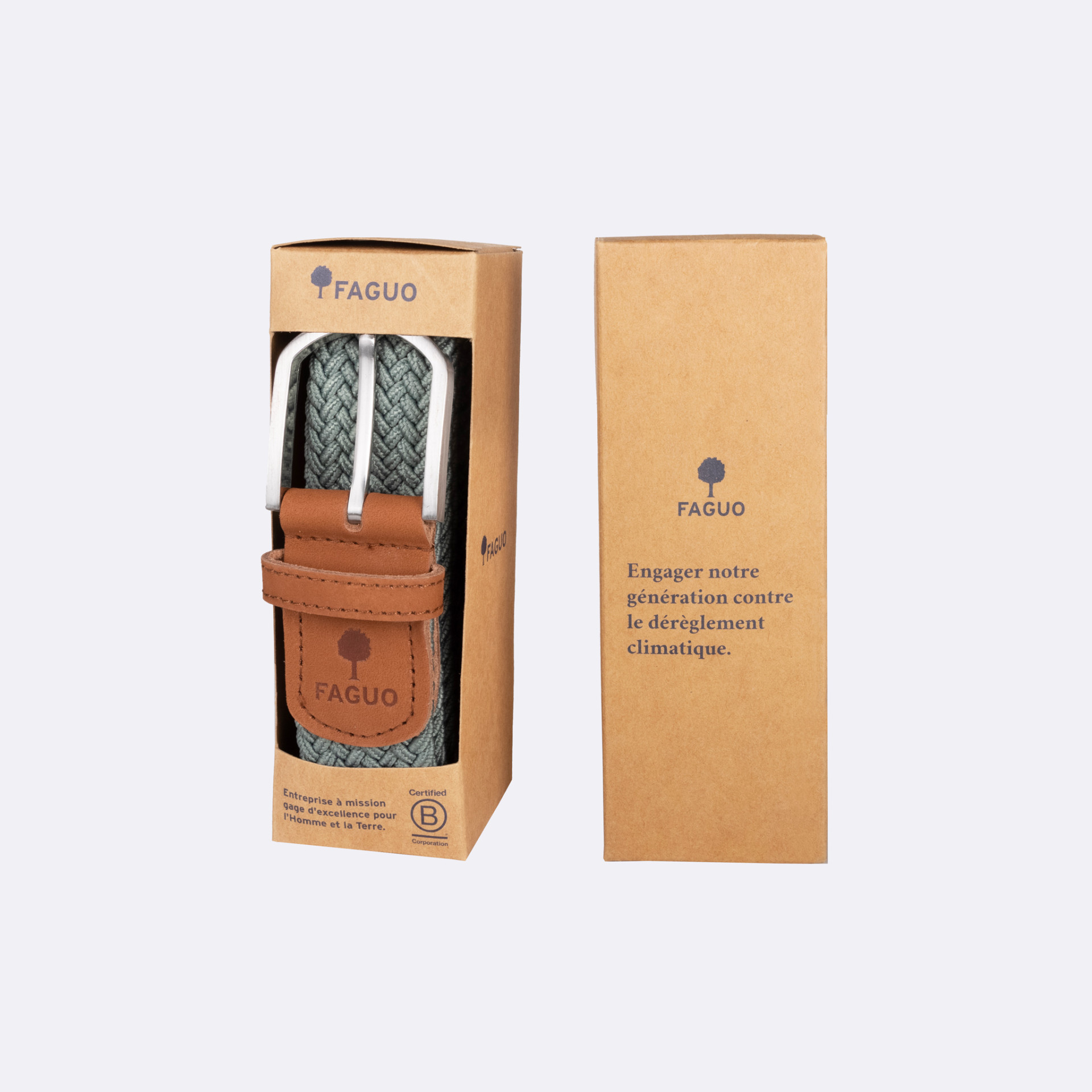 Ceinture vert clair lichen foncé - modèle Belt