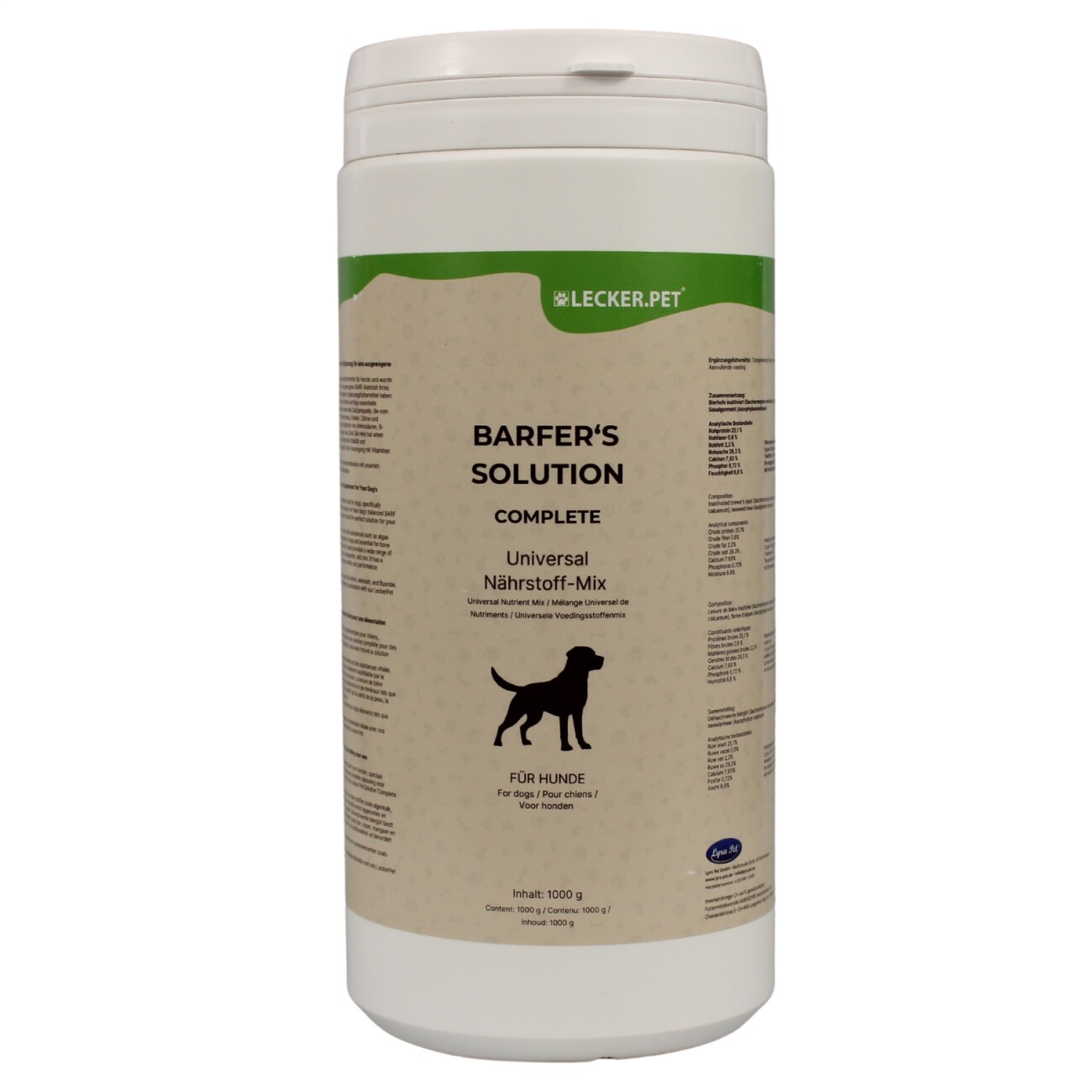 Lyra Pet Lecker.Pet Barfer's Solution Complete Universal Nährstoff Mix Pulver für Hunde 1 kg