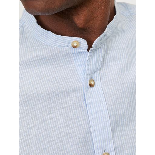 Jack&Jones Summer Band Linen Blend Skjorte, Cashmere Blue/White, M