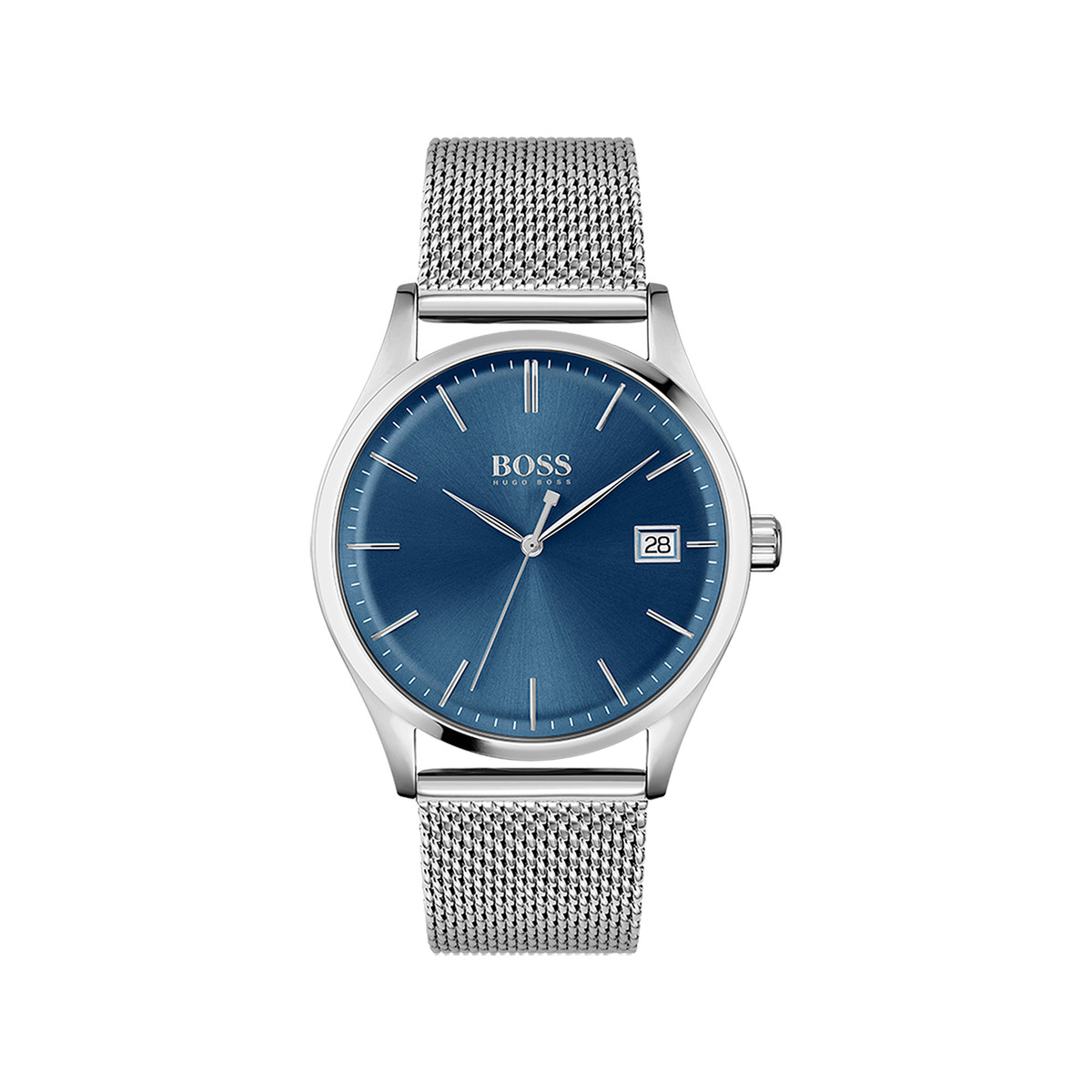 Montre Boss homme acier maille milanaise