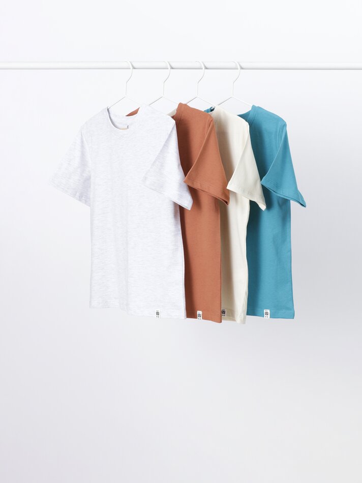 Pacote com 4 camisetas lisas de manga curta - Terracota