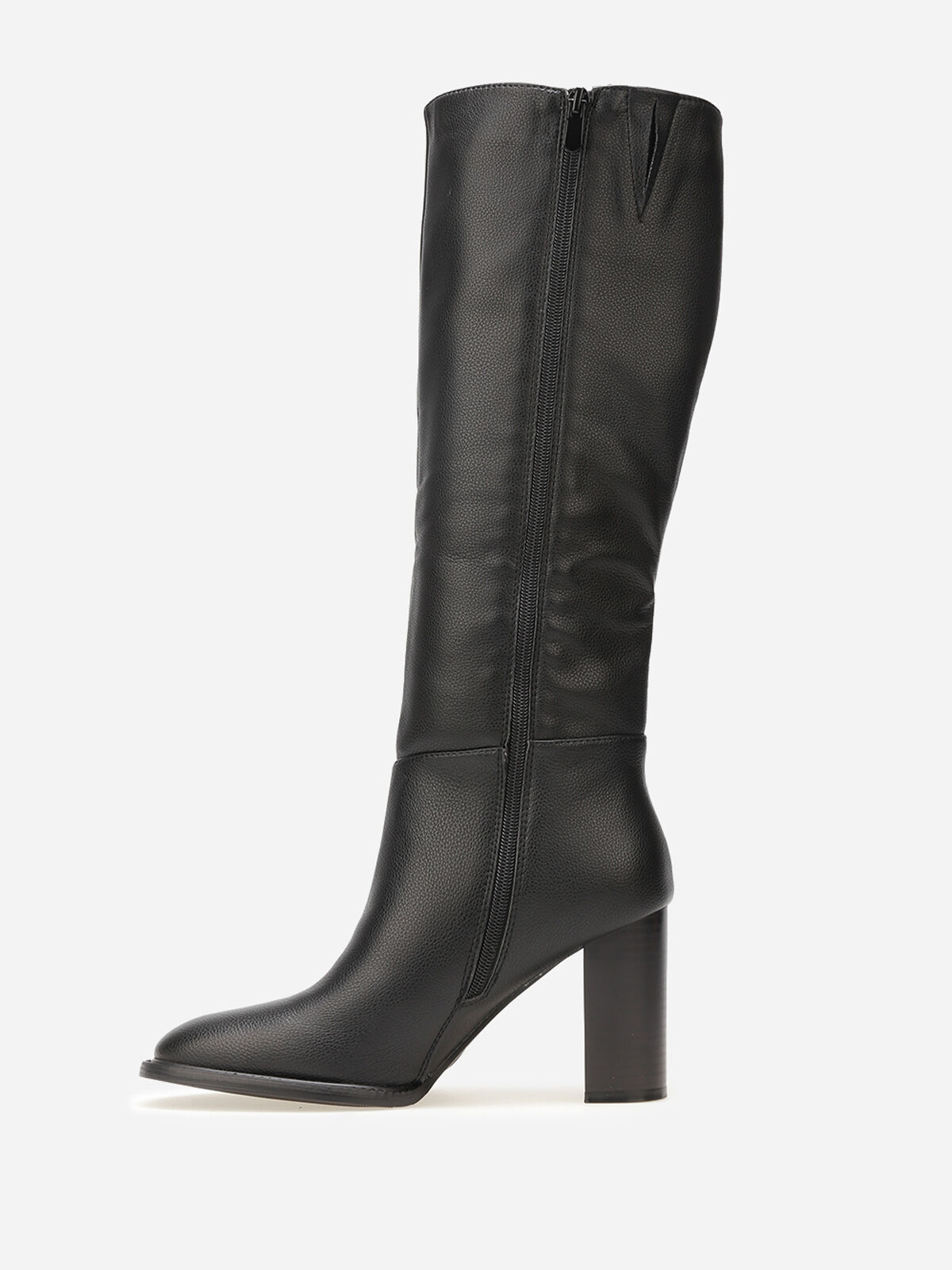 Bottes en simili texturé à talon- Noir