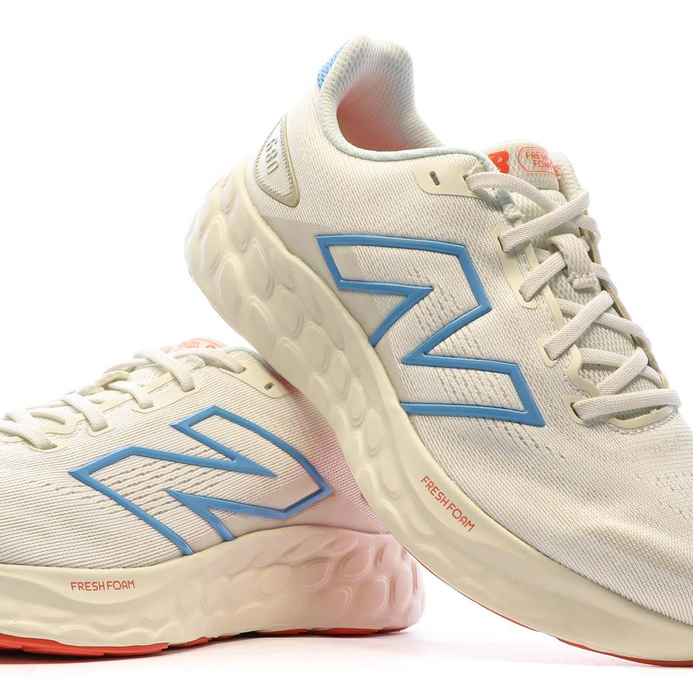 New Balance Chaussures de Running Écru/Bleu Femme New Balance 680