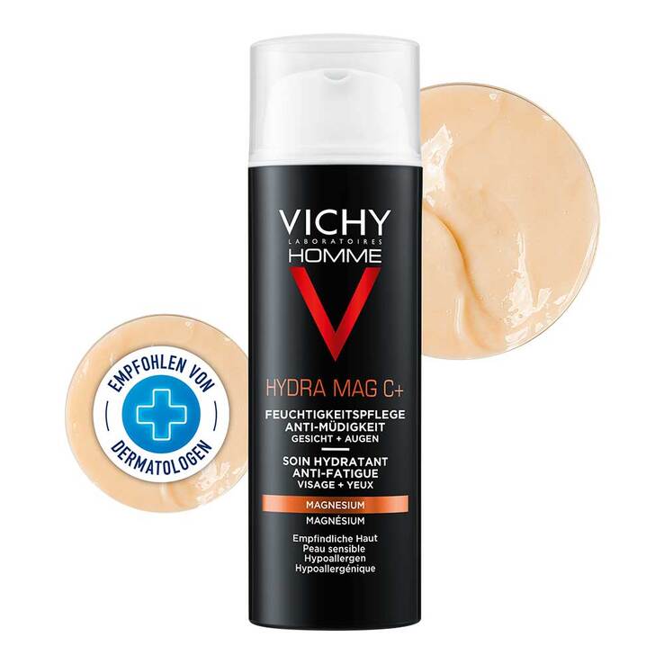 Vichy Homme Hydra Mag C + Feuchtigkeitspflege für Gesicht und Augen, 50 ml