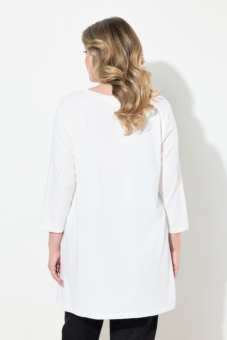 T-Shirt, Metallic-Statement, 3/4-Ärmel