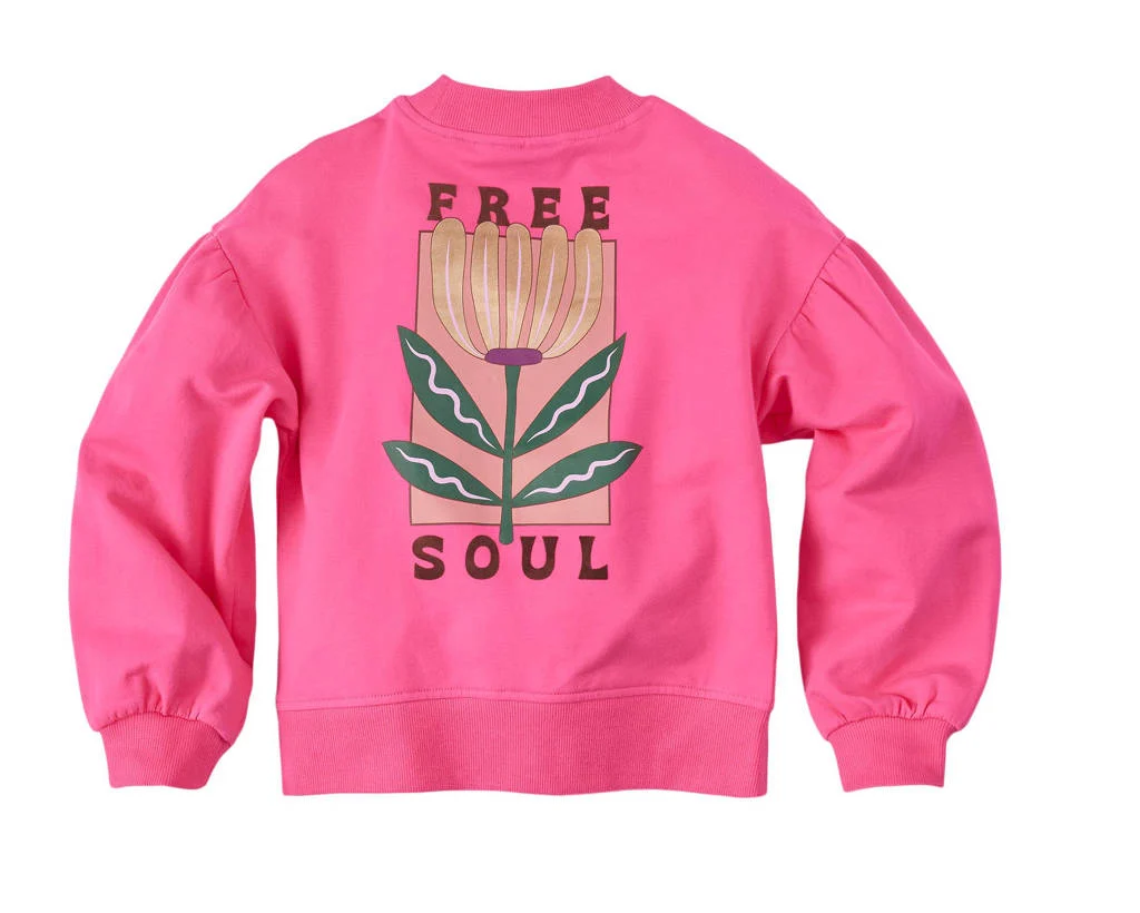 Z8 sweater Merel met backprint roze