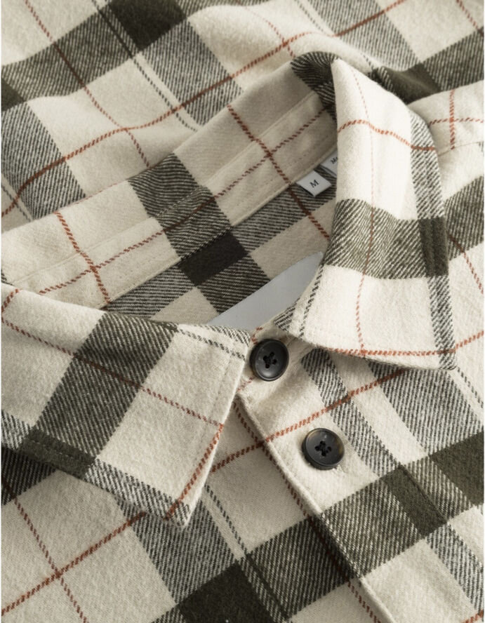 Les Deux Lennon Flannel Check Overshirt Beige