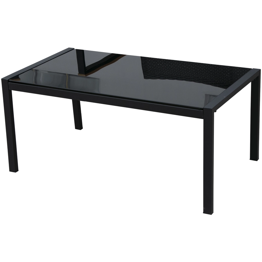 Outsunny Polyrattan Sitzgruppe als 4-teiliges Set schwarz, grau