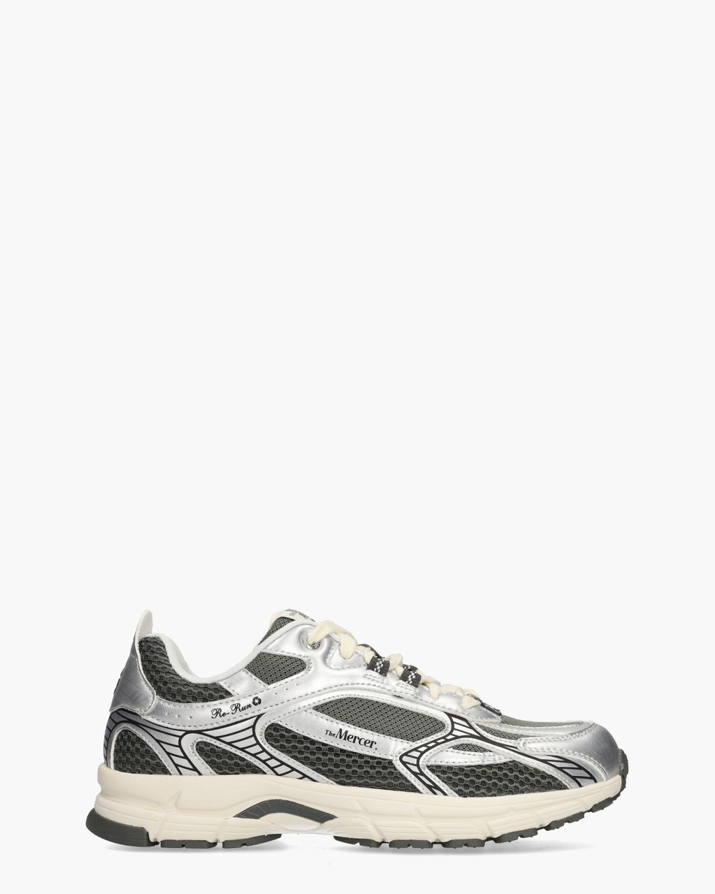 Mercer Amsterdam The Re-Run Twin Mesh Zilver/Grijs Herensneakers