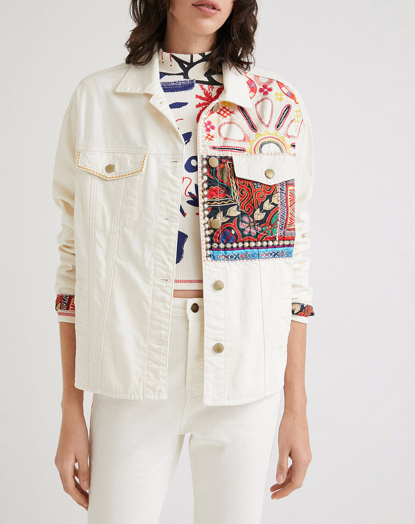 Desigual Veste en jean Jade blanche