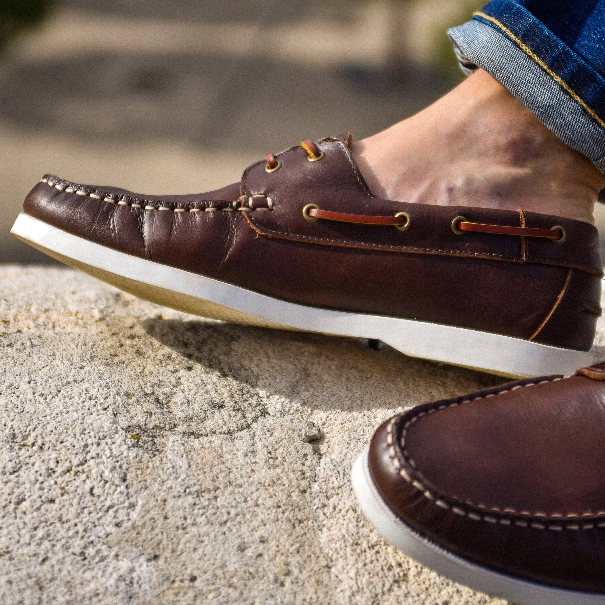 Bato-Chaussure bateau en cuir marron